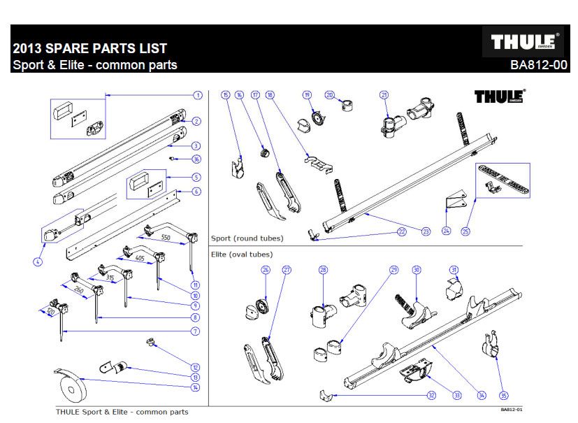 thule bike rack parts