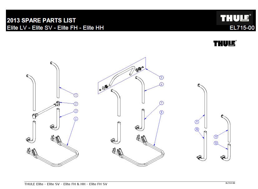 spare parts for thule bike rack